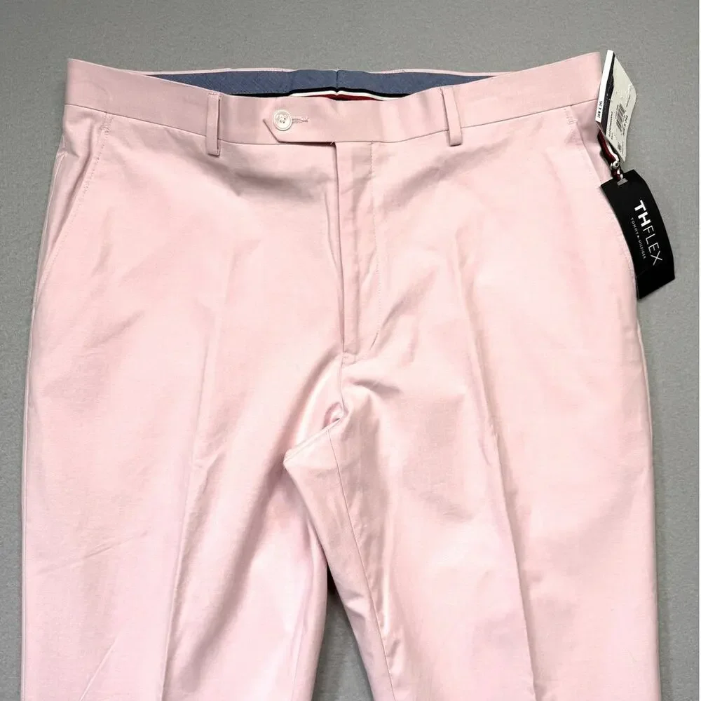 Tommy Hilfiger Men's Modern-Fit TH Flex Stretch Suit Pants Lt Pink 36x34 $135.00